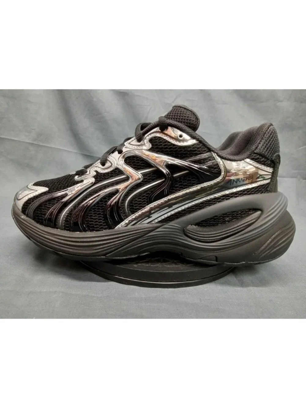 Puma Inverse Dimension PS Sneakers Mesh Black/Silver Kids Size 3c NEW NO BOX!